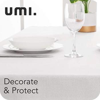UMI. by Amazon Mantel Mesa de Tela Rectangular Antimancha de Cocina Hogar 140 x 200 cm Blanco