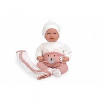 Muñeca Bebé Arias Elegance 45 cm con Manta y Mecanismo de Risa