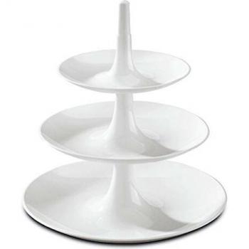 Etagere de 3 niveles Babell L Koziol, blanca, apta para lavavajillas y libre de melamina