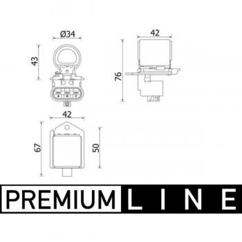 Resistencia en serie para motor eléctrico de ventilador del radiador MAHLE ORIGINAL CFR 2 000P