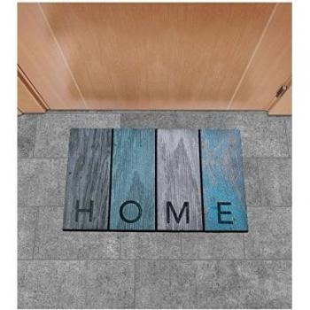 ECO WOOD HOME-Felpudo de caucho, diseño moderno, caucho, azul, 45 x 75 cm