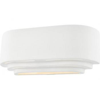 Aplique de pared Lando de cerámica blanca con 1 bombilla, dimensiones 13 cm