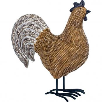 Figura de Gallo Marrón de Resina Signes Grimalt 27x11x25cm