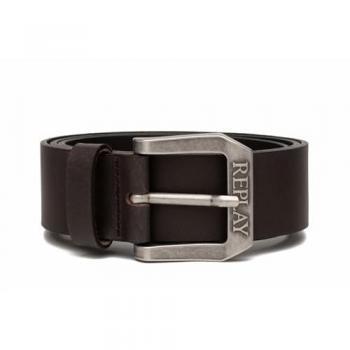 Cinturón Replay Unisex Estiloso Marrón y Negro 100 cm