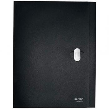 Leitz Carpeta de Proyectos A4, Capacidad para 250 Hojas, 100% Reciclable, Plástico Opaco, Respetuosos con el Medio Ambiente, Gama Recycle, Negro, 46230095
