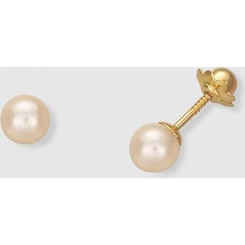 Pendientes de bebé de oro con perla natural para lucir en ocasiones especiales