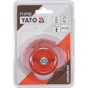 Cepillo de alambre YATO YT-47782 para herramienta rotativa, suministro de pulido, características: cepillo de prepulido, diseño robusto, compatible con herramientas rotativas, ideal para eliminar óxido y suciedad