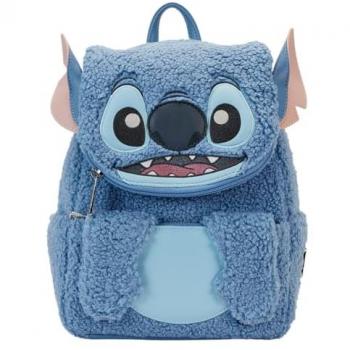 Mochila Mini de Peluche Stitch Disney Loungefly 26cm Multicolor con Detalles Bordados y Bretelles Ajustables
