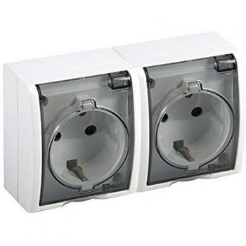 Base Doble de Enchufe Eléctrico Aquarius Simon IP54 Latón