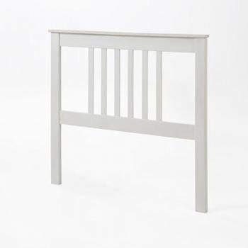 Cabecero de Pino Macizo para Somier de 90 cm, Blanco Lavado, Serie Alme, Medidas 100x102x2 cm
