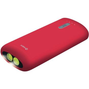 Ksix BXBA4000URJ - Batería auxiliar con linterna 4000 mAh + cable Micro USB a USB, 70 cm, color rojo