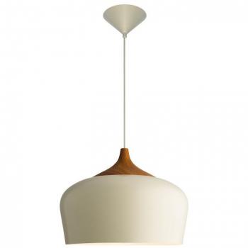 Lámpara Colgante Aluminor Voltige Blanca con Detalles de Madera