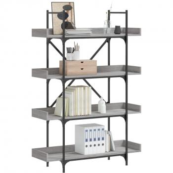 Librería Sonoma gris 4 estantes de madera multicapa 100x33x145,5 cm