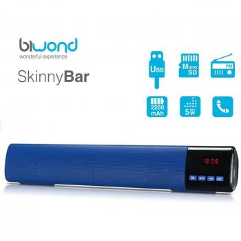 Barra de Sonido 10W Bluetooth 3.0 Biwond SkinnyBar Azul