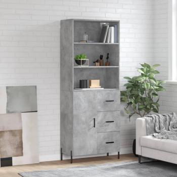 Armario de hormigón gris 69,5x34x180 cm madera multicapa