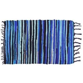 JustNile Tricot Floor Mat - 24 X 35 Blue Stripes by JustNile