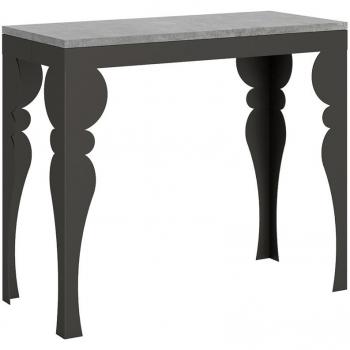 Consola extensible Paxon Evolution 90x40/300 cm, marco de cemento color antracita, estructura en color antracita