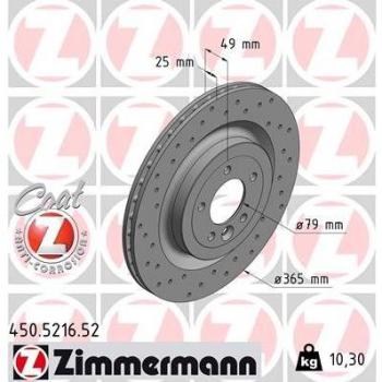 Disco de freno ZIMMERMANN 450.5216.52