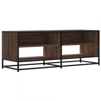 Mueble TV Metal y Madera Ingeniería Marrón Roble 120,5x40x46 cm