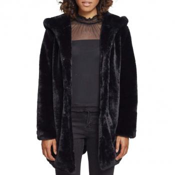 Urban Classics Ladies Hooded Teddy Coat Black