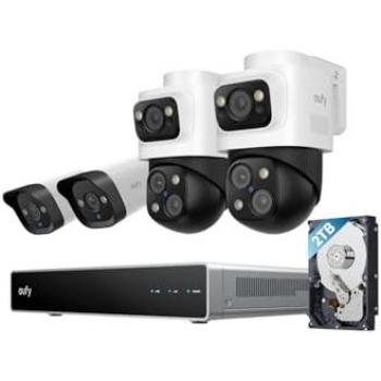Sistema de Seguridad NVR Eufy S4 con 2 Cámaras Bullet-PTZ y 2 Cámaras Bullet, Resolución 4K, Visión Nocturna, IP67, Conexión PoE