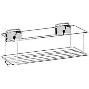 Organizador de Ducha Grip en Acero Cromado con Estante Rectangular y Soporte para Jabones