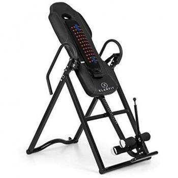 Banco de Inversión Klarfit Ease Delux - Carga Máxima 136kg, Ajustable en Ángulos de 20°, 40° y 60°, Función Masaje y Calefacción, para Alturas de