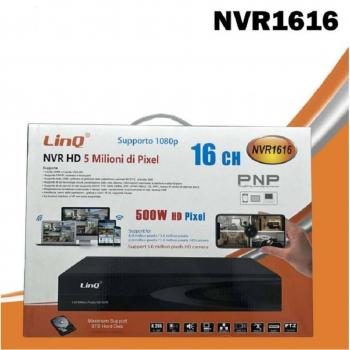 Grabador de Video en Red (NVR) 16 Canales con Grabación y Visualización en Vivo, Full HD 1080p, Wifi, H.264/H.265, Switch POE, 5MPx