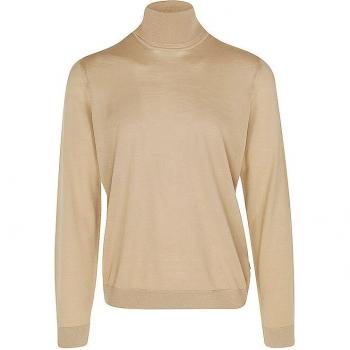 BOSS Slim Fit Turtleneck Sweater in Camel Beige, Size S