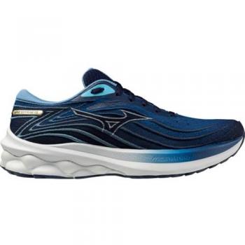 Zapatillas de running Mizuno Wave Skyrise 5 hombre azul cobalto, talla 45 EU, diseño neutral, combinación de colores azul y blanco