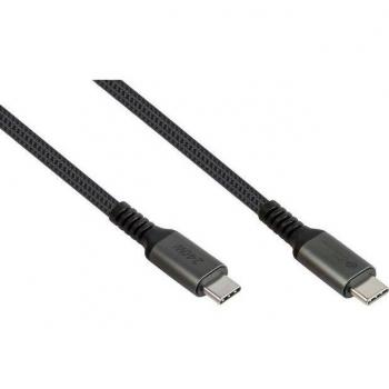 Cable USB-C 2.0 de Carga y Sincronización 240W, Conectores USB-C Macho a Macho, 3m, Color Antracita