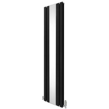 Radiador Plano Espejo con Válvulas Cromadas - 1800mm x 425mm - Negro