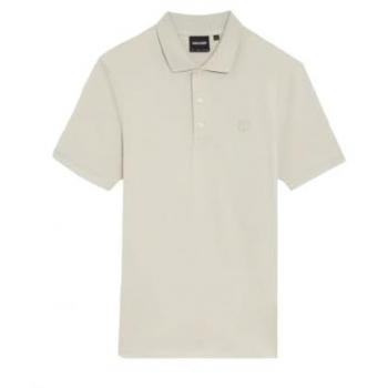 Lyle & Scott Men's Tonal Eagle Polo Shirt - Grey, Cream, Tan - Size Large/40/Regular