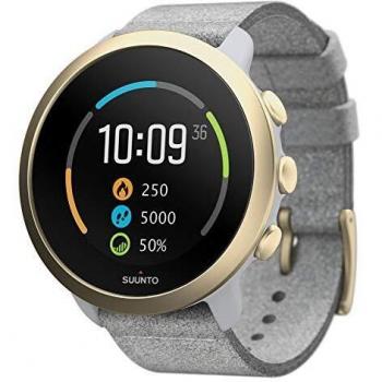 Reloj Deportivo Suunto 3 con Correa de Silicona, Talla de Pulso 120-210 mm, Bluetooth, 36 g, Color Pebble Blanco y Dorado Claro