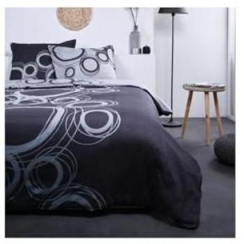 Juego de Sábanas TODAY Blanco Círculos Gris Cama doble 240 x 260 cm