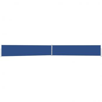 Toldo lateral retráctil para patio azul 170x1200 cm