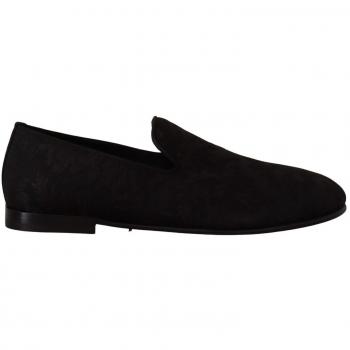 Dolce & Gabbana Black Jacquard Slippers Flats Loafers Shoes - EU40/US7