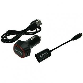 Sveon SAC070 - Kit para coche de cargador y datos para tablets y smartphones, color negro