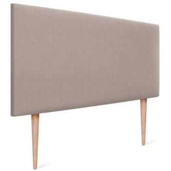 Cabecero Tapizado de Lino Natural Liso 95x105cm con Patas para Cama Dormitorio Moderno (Tierra)