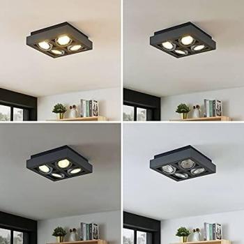 Foco de Techo Cuadrado Ronka 4 Luces Gris Oscuro