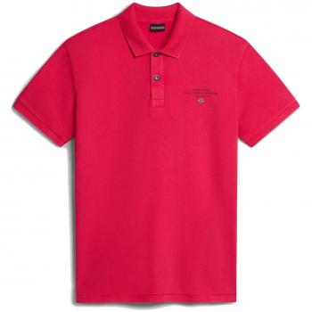 Napapijri Men's Elbas SS 4 Regular Fit Short Sleeve Piqué Polo Shirt - Red Barberry