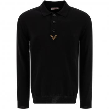 Valentino Men's Polo Shirt - Black - Size Medium - 5V3KP03AAC60NO
