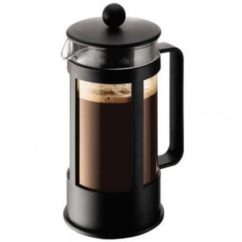 Bodum Kenya French Press 3 Cups 0.35 L Cafetera émbolo, Vidrio, plástico, Acero, Negro, 3 Taza