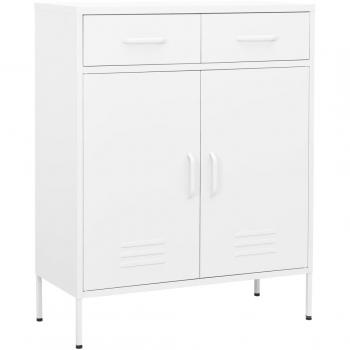 vidaXL Storage Cabinet White 80x35x101.5 cm Steel
