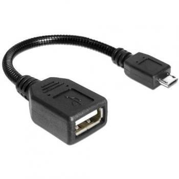 Cable USB 2.0 Micro-B macho a USB-A hembra OTG, 0.18 m, negro