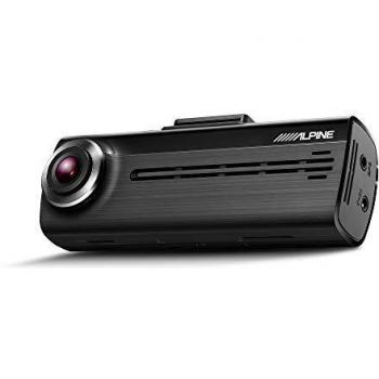 Cámara de tablero Alpine DVR-F200 con grabación WiFi y tarjeta MicroSD de 16 GB, resolución 1080p