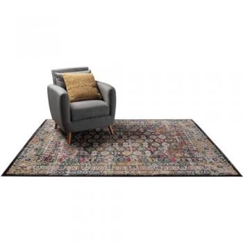 Alfombra Vintage Multicolor 120x170 cm, fácil de limpiar y apta para calefacción por suelo radiante, ideal para salón, dormitorio y pasillo