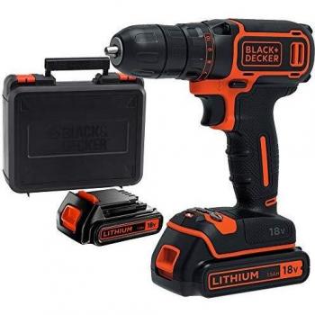 BLACK+DECKER BDCDC18KB Taladro atornillador 18V Velocidad variable Incluye 2 baterías de litio 18V