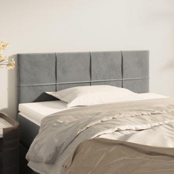 Cabecero de terciopelo gris claro 100x5x78/88 cm vidaXL