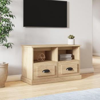 Mueble de TV madera contrachapada roble Sonoma 80x35x50 cm Marrón